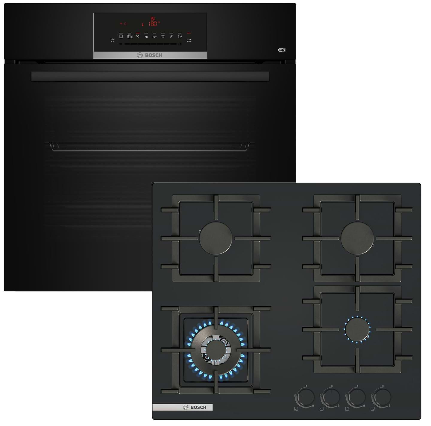 Комплект техніки Bosch Духова шафа + Варильна поверхня Bosch HBJ559YB6R + PNK6B6P41R
